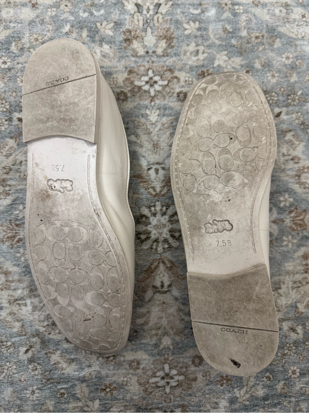 COACH Women's White Leather Mary Jane flats - Picture 5 of 5